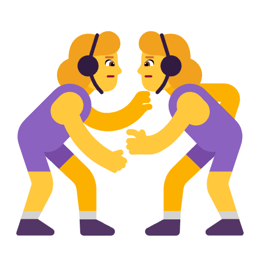 Woman Wrestling Flat Emoji from Fluent Emoji Flat Set