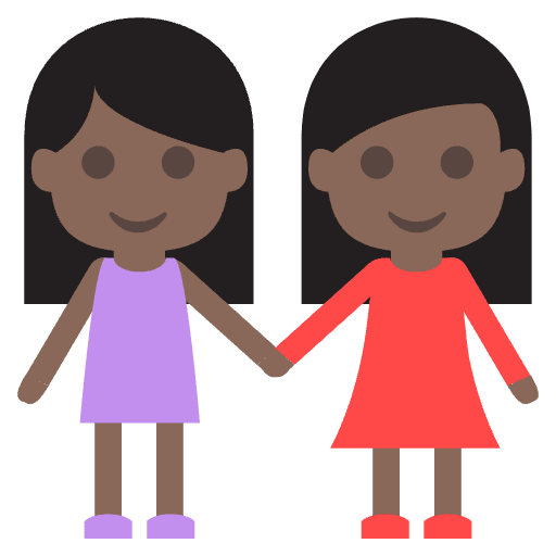 Women Holding Hands Dark Skin Tone Emoji from EmojiTwo Colors Set