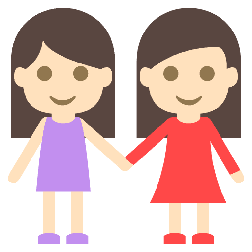 Women Holding Hands Light Skin Tone Emoji from EmojiTwo Colors Set