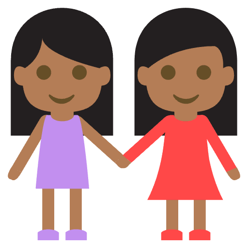 Women Holding Hands Medium Dark Skin Tone Emoji from EmojiTwo Colors Set