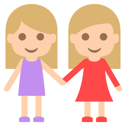Women Holding Hands Medium Light Skin Tone Emoji from EmojiTwo Colors Set