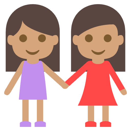 Women Holding Hands Medium Skin Tone Emoji from EmojiTwo Colors Set