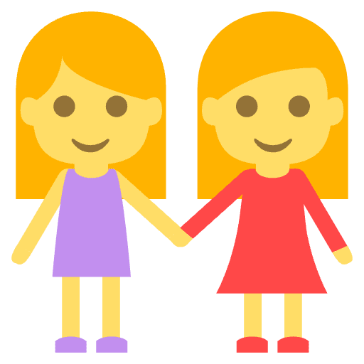 Women Holding Hands Emoji from EmojiTwo Colors Set