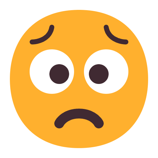 Worried Face Flat Emoji from Fluent Emoji Flat Set