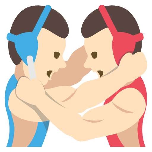 Wrestlers Tone 1 Emoji from EmojiTwo Colors Set