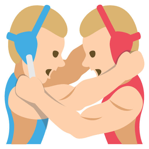 Wrestlers Tone 2 Emoji from EmojiTwo Colors Set