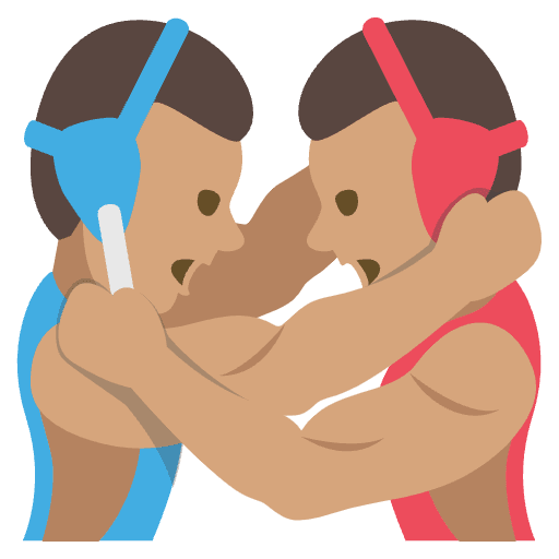 Wrestlers Tone 3 Emoji from EmojiTwo Colors Set