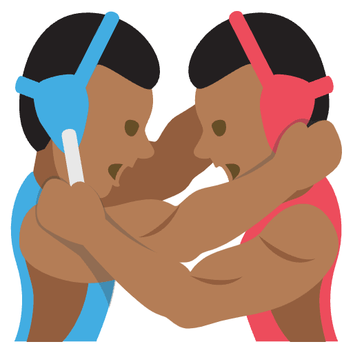 Wrestlers Tone 4 Emoji from EmojiTwo Colors Set