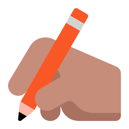 Writing Hand Flat Medium Emoji from Fluent Emoji Flat Set