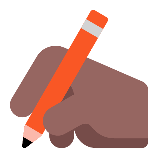Writing Hand Flat Medium Dark Element from Fluent Emoji Flat Set