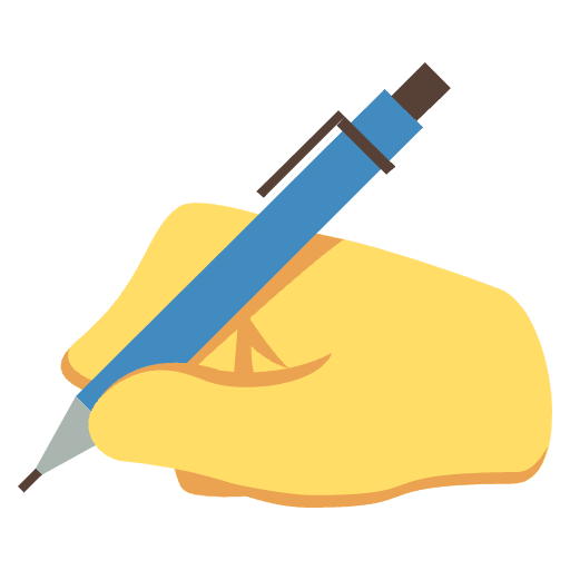 Writing Hand Emoji from EmojiTwo Colors Set