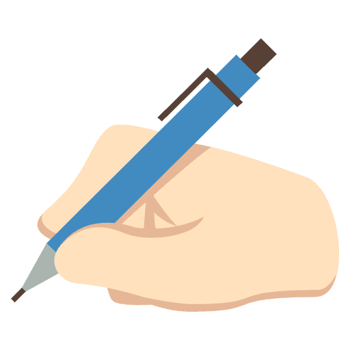 Writing Hand Light Skin Tone Element from EmojiTwo Colors Set