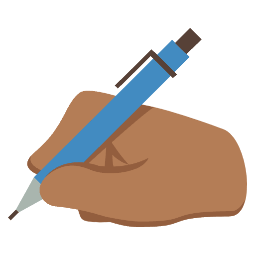 Writing Hand Medium Dark Skin Tone Element from EmojiTwo Colors Set