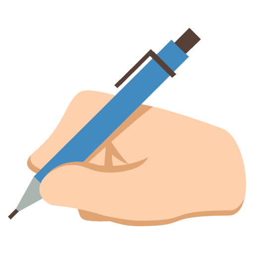 Writing Hand Medium Light Skin Tone Element from EmojiTwo Colors Set