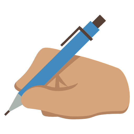Writing Hand Medium Skin Tone Element from EmojiTwo Colors Set