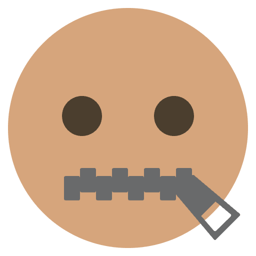 Zipped Lips Emoji Element from EmojiTwo Colors Set
