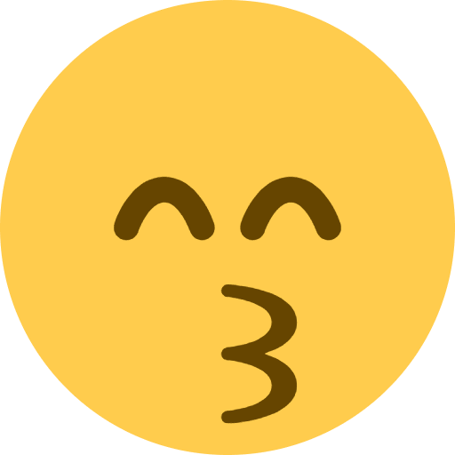 Kissing Face With Smiling Eyes Emoji from Twemoji Emoji Set