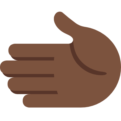 Leftwards Hand Dark Skin Tone Emoji from Twemoji Emoji Set