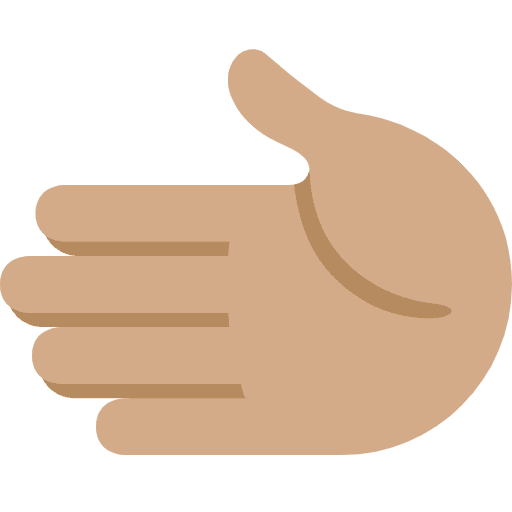 Leftwards Hand Medium Skin Tone Emoji from Twemoji Emoji Set