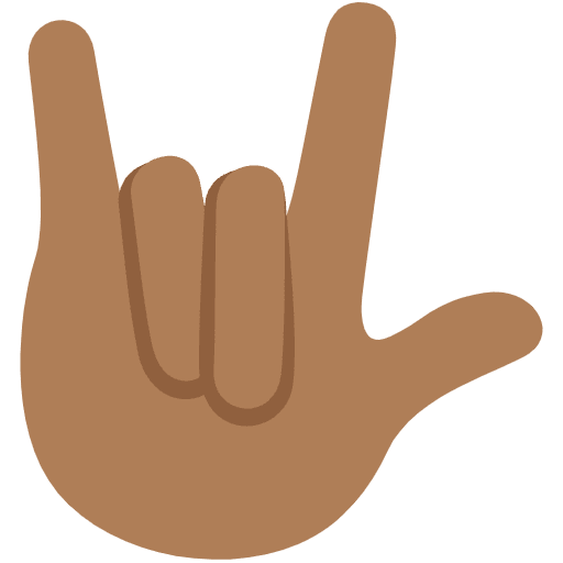 Love You Gesture Medium Dark Skin Tone Emoji from Twemoji Emoji Set