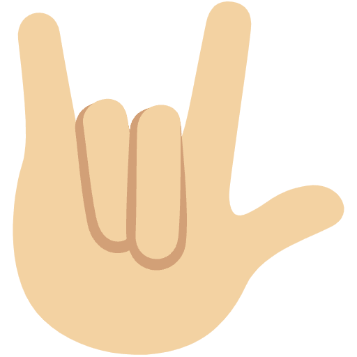 Love You Gesture Medium Light Skin Tone Emoji from Twemoji Emoji Set