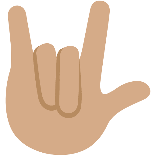 Love You Gesture Medium Skin Tone Emoji from Twemoji Set