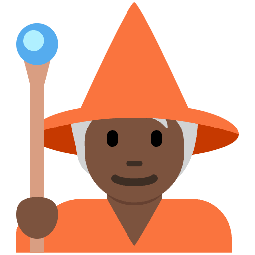Mage Dark Skin Tone Emoji from Twemoji Emoji Set