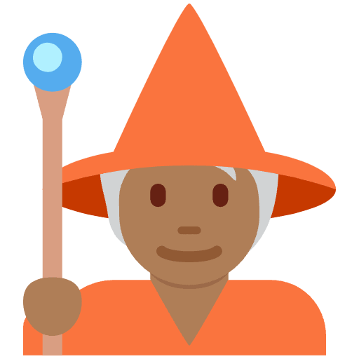 Mage Medium Dark Skin Tone Emoji from Twemoji Emoji Set