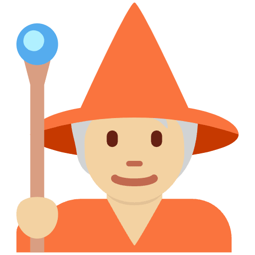 Mage Medium Light Skin Tone Emoji from Twemoji Emoji Set