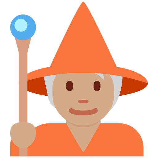 Mage Medium Skin Tone Emoji from Twemoji Emoji Set
