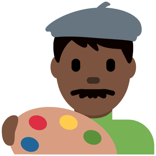Man Artist Dark Skin Tone Emoji from Twemoji Set