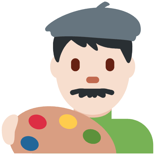 Man Artist Light Skin Tone Emoji from Twemoji Set
