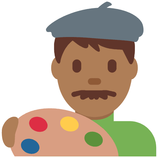 Man Artist Medium Dark Skin Tone Emoji from Twemoji Set