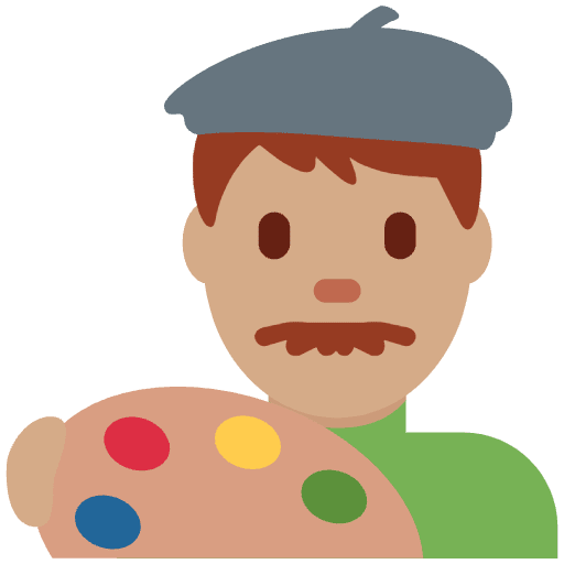 Man Artist Medium Skin Tone Emoji from Twemoji Set