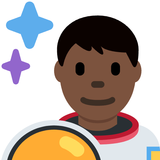 Man Astronaut Dark Skin Tone Emoji from Twemoji Set
