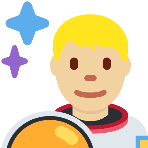 Man Astronaut Medium Light Skin Tone Emoji from Twemoji Emoji Set