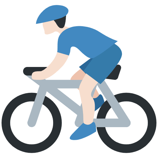 Man Biking Light Skin Tone Emoji from Twemoji Set