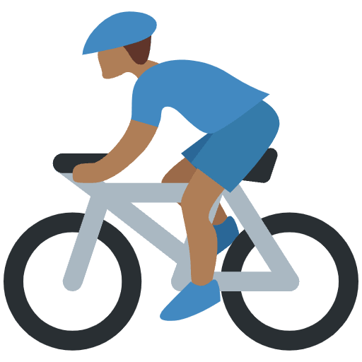 Man Biking Medium Dark Skin Tone Emoji from Twemoji Emoji Set