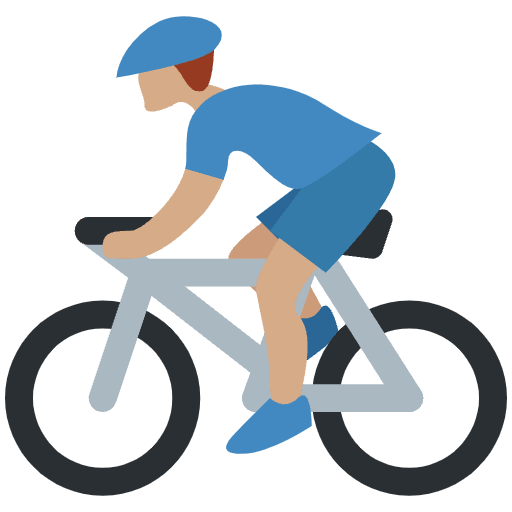 Man Biking Medium Skin Tone Emoji from Twemoji Emoji Set