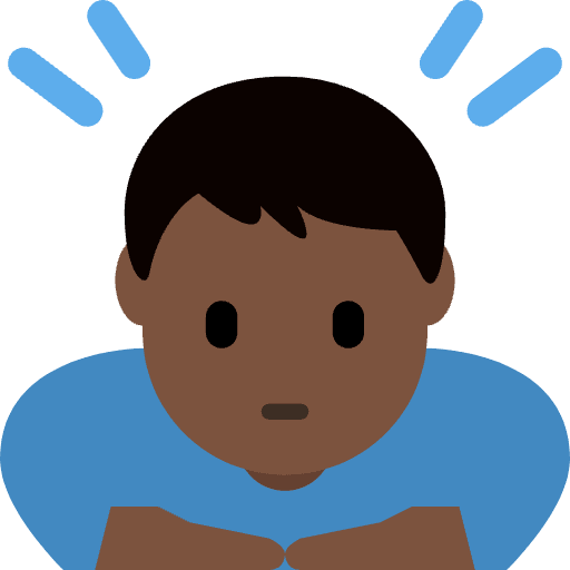 Man Bowing Dark Skin Tone Element from Twemoji Emoji Set
