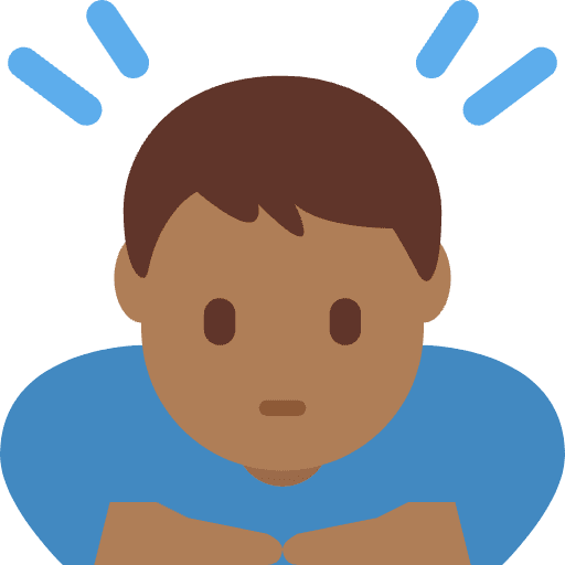 Man Bowing Medium Dark Skin Tone Element from Twemoji Emoji Set