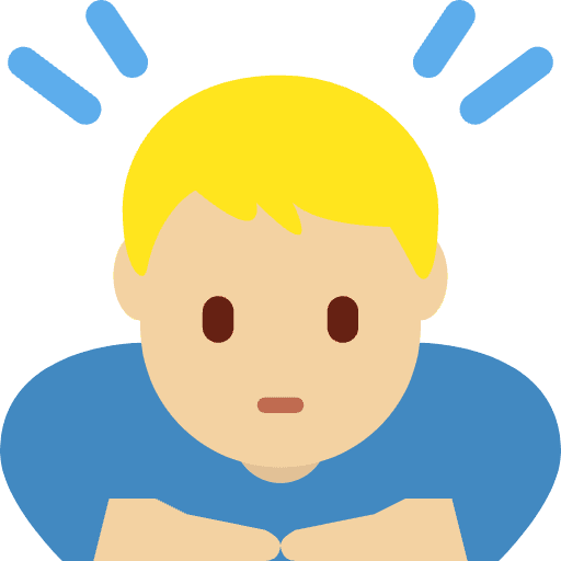 Man Bowing Medium Light Skin Tone Element from Twemoji Emoji Set