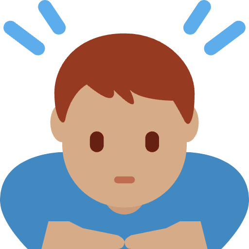 Man Bowing Medium Skin Tone Emoji from Twemoji Emoji Set