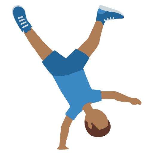 Man Cartwheeling Medium Dark Skin Tone Element from Twemoji Emoji Set