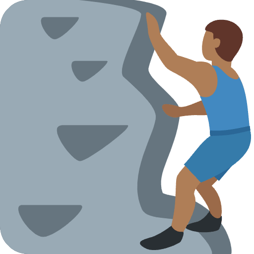 Man Climbing Medium Dark Skin Tone Emoji from Twemoji Emoji Set