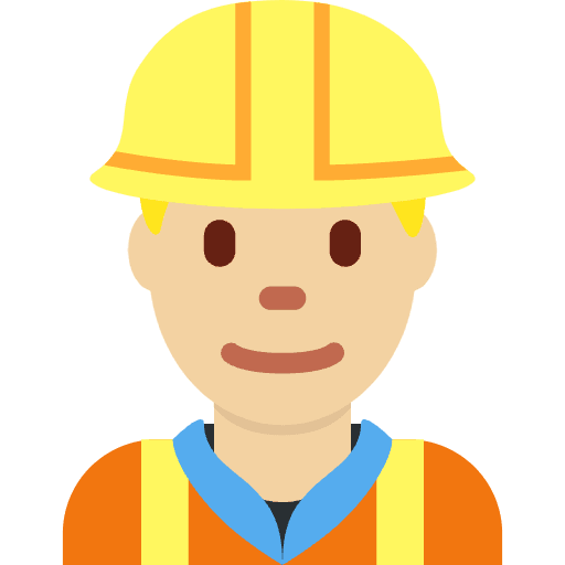 Man Construction Worker Medium Light Skin Tone Emoji from Twemoji Emoji Set