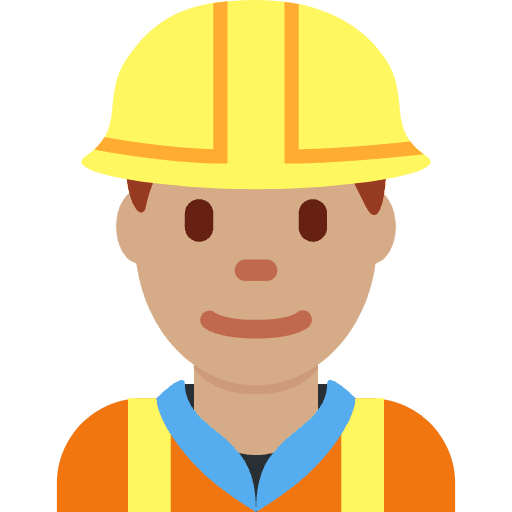 Man Construction Worker Medium Skin Tone Emoji from Twemoji Set