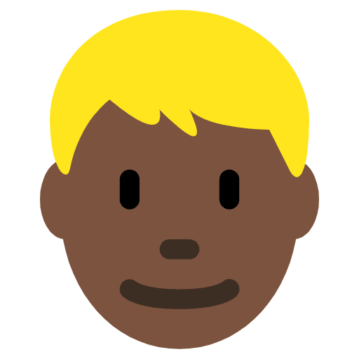 Man Dark Skin Tone Blond Hair Emoji from Twemoji Set