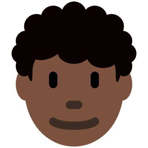 Man Dark Skin Tone Curly Hair Emoji from Twemoji Set