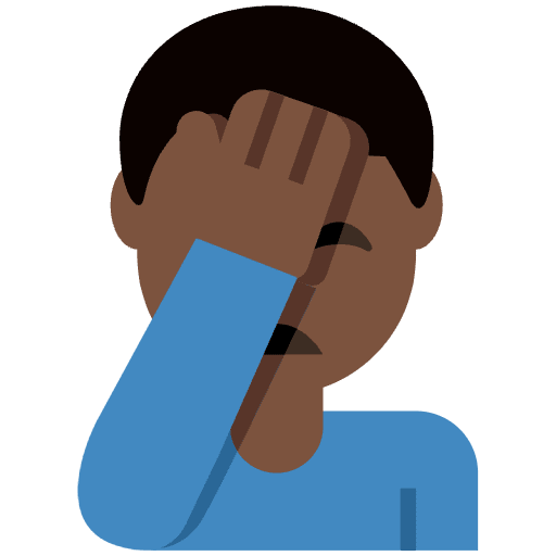 Man Facepalming Dark Skin Tone Emoji from Twemoji Emoji Set